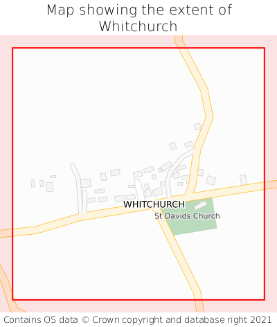 Map showing extent of Whitchurch as bounding box