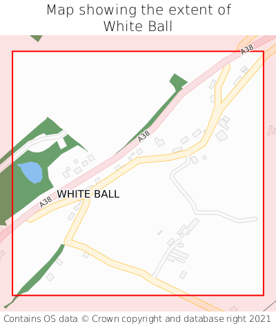 Map showing extent of White Ball as bounding box