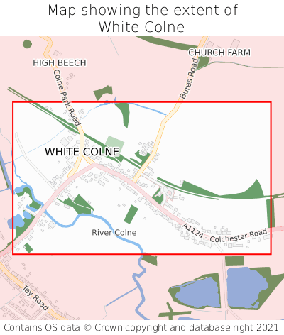 Map showing extent of White Colne as bounding box