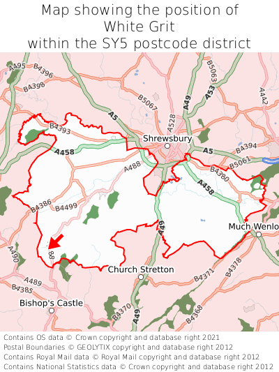 Map showing location of White Grit within SY5