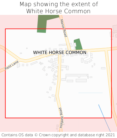 Map showing extent of White Horse Common as bounding box