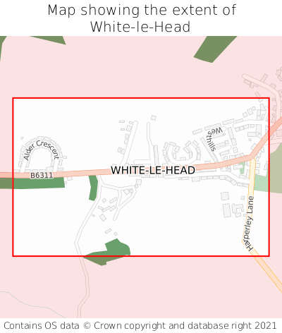 Map showing extent of White-le-Head as bounding box