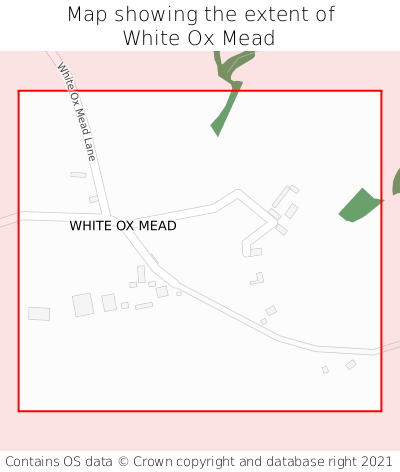 Map showing extent of White Ox Mead as bounding box