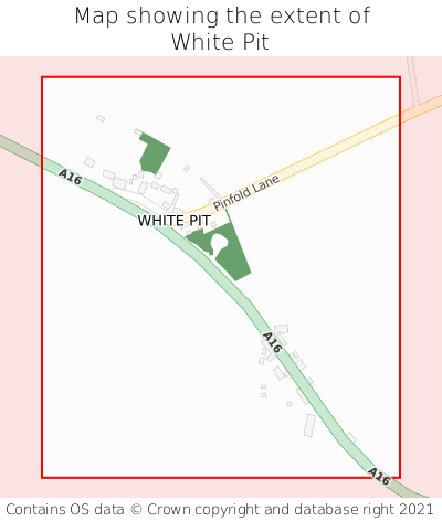 Map showing extent of White Pit as bounding box