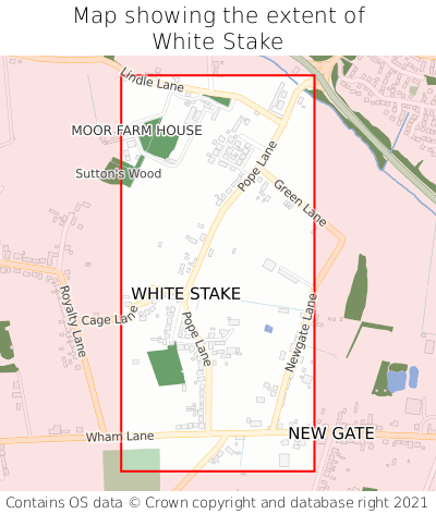 Map showing extent of White Stake as bounding box