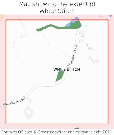Map showing extent of White Stitch as bounding box