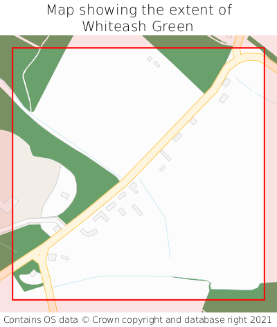 Map showing extent of Whiteash Green as bounding box