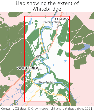 Map showing extent of Whitebridge as bounding box