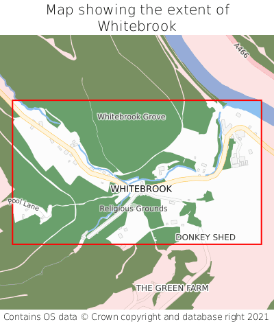 Map showing extent of Whitebrook as bounding box