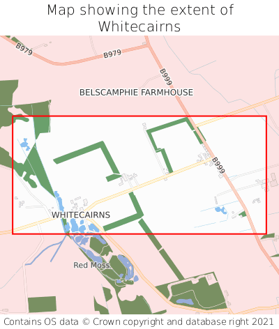 Map showing extent of Whitecairns as bounding box