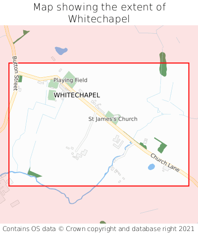 Map showing extent of Whitechapel as bounding box