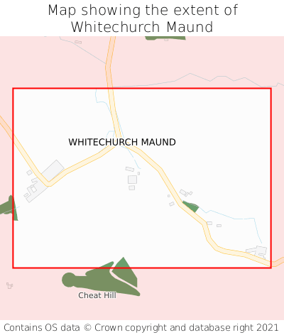 Map showing extent of Whitechurch Maund as bounding box