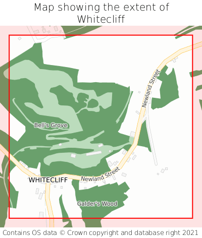 Map showing extent of Whitecliff as bounding box