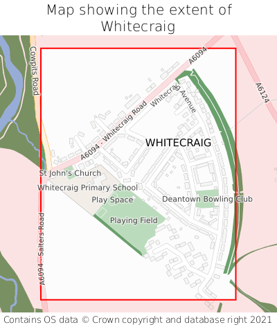 Map showing extent of Whitecraig as bounding box