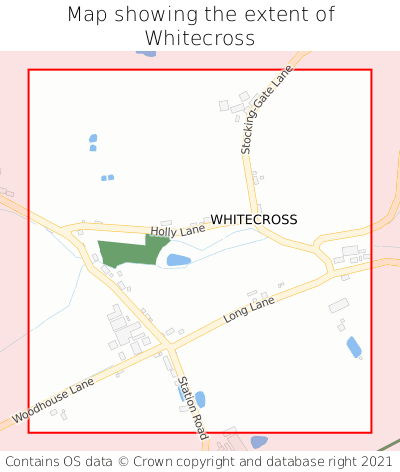 Map showing extent of Whitecross as bounding box