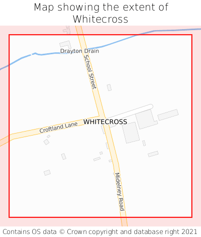 Map showing extent of Whitecross as bounding box