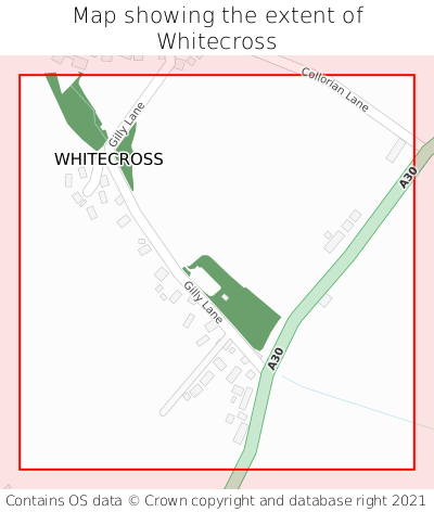Map showing extent of Whitecross as bounding box