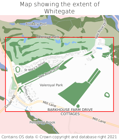 Map showing extent of Whitegate as bounding box