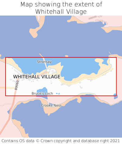 Map showing extent of Whitehall Village as bounding box