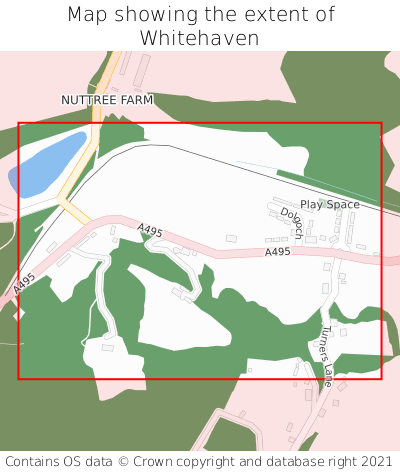Map showing extent of Whitehaven as bounding box