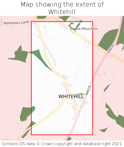 Map showing extent of Whitehill as bounding box