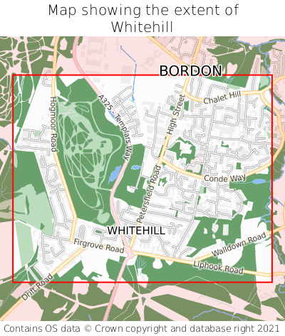 Map showing extent of Whitehill as bounding box