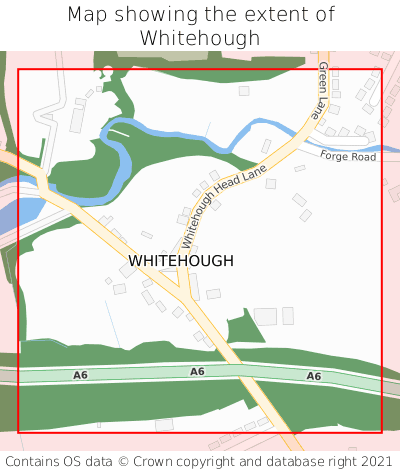 Map showing extent of Whitehough as bounding box
