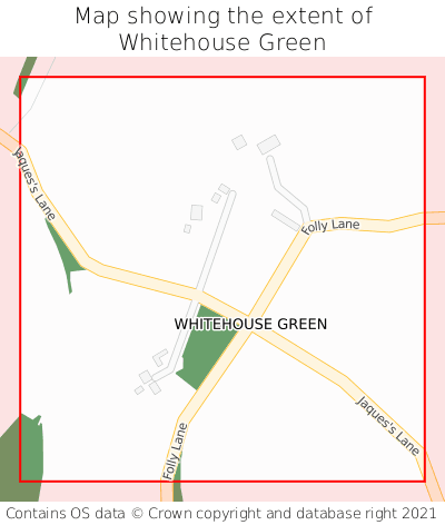 Map showing extent of Whitehouse Green as bounding box