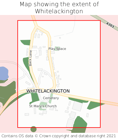 Map showing extent of Whitelackington as bounding box