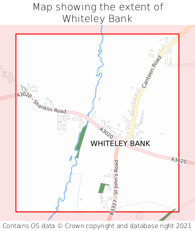 Map showing extent of Whiteley Bank as bounding box