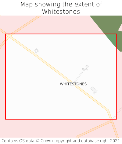 Map showing extent of Whitestones as bounding box
