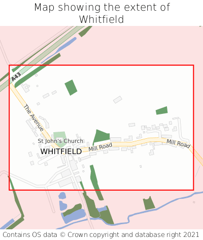 Map showing extent of Whitfield as bounding box