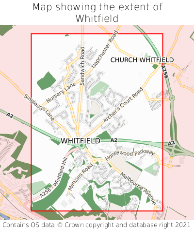 Map showing extent of Whitfield as bounding box