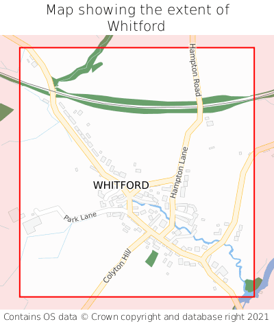 Map showing extent of Whitford as bounding box