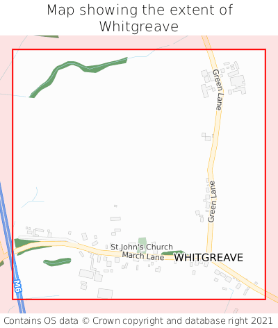 Map showing extent of Whitgreave as bounding box