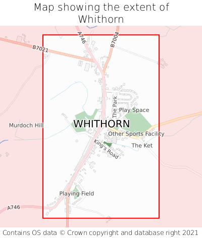 Map showing extent of Whithorn as bounding box