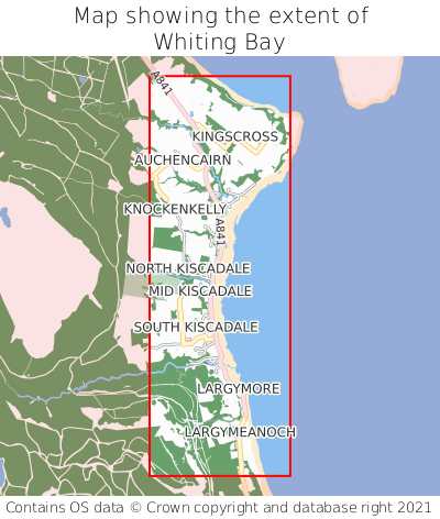 Map showing extent of Whiting Bay as bounding box