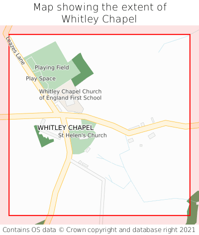 Map showing extent of Whitley Chapel as bounding box