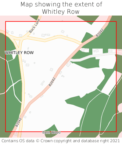 Map showing extent of Whitley Row as bounding box