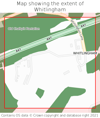Map showing extent of Whitlingham as bounding box