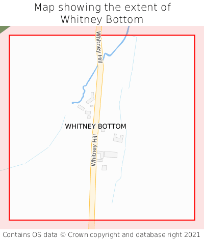 Map showing extent of Whitney Bottom as bounding box
