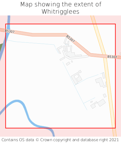 Map showing extent of Whitrigglees as bounding box