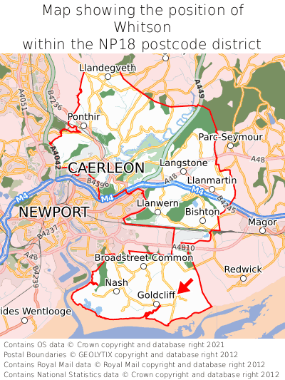 Map showing location of Whitson within NP18