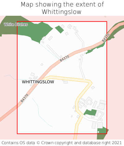 Map showing extent of Whittingslow as bounding box