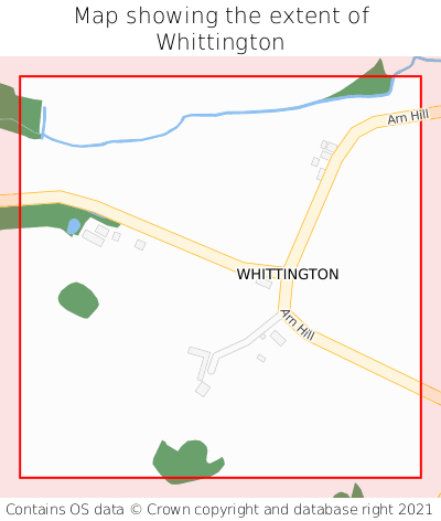 Map showing extent of Whittington as bounding box