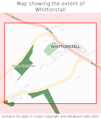 Map showing extent of Whittonstall as bounding box