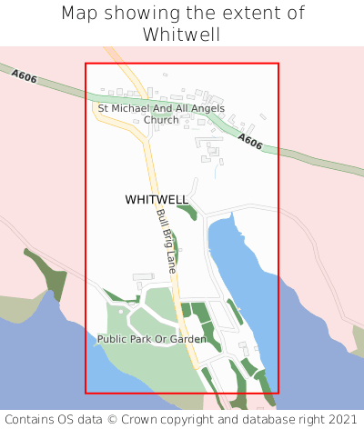 Map showing extent of Whitwell as bounding box