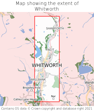Map showing extent of Whitworth as bounding box