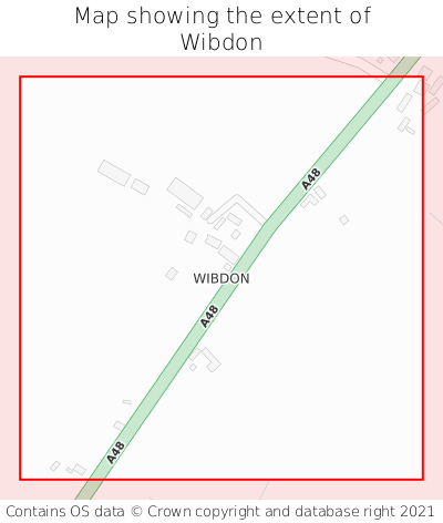 Map showing extent of Wibdon as bounding box