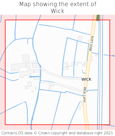 Map showing extent of Wick as bounding box